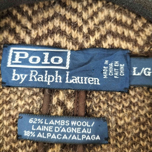 ポロバイラルフローレン Polo by RALPH LAUREN 90s アルパカ混 ヘリンボーンカーディガン メンズ import:L